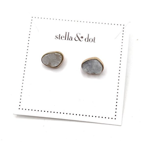 Druzy Stud Stella & Dot Earrings - E370G - Picture 1 of 1